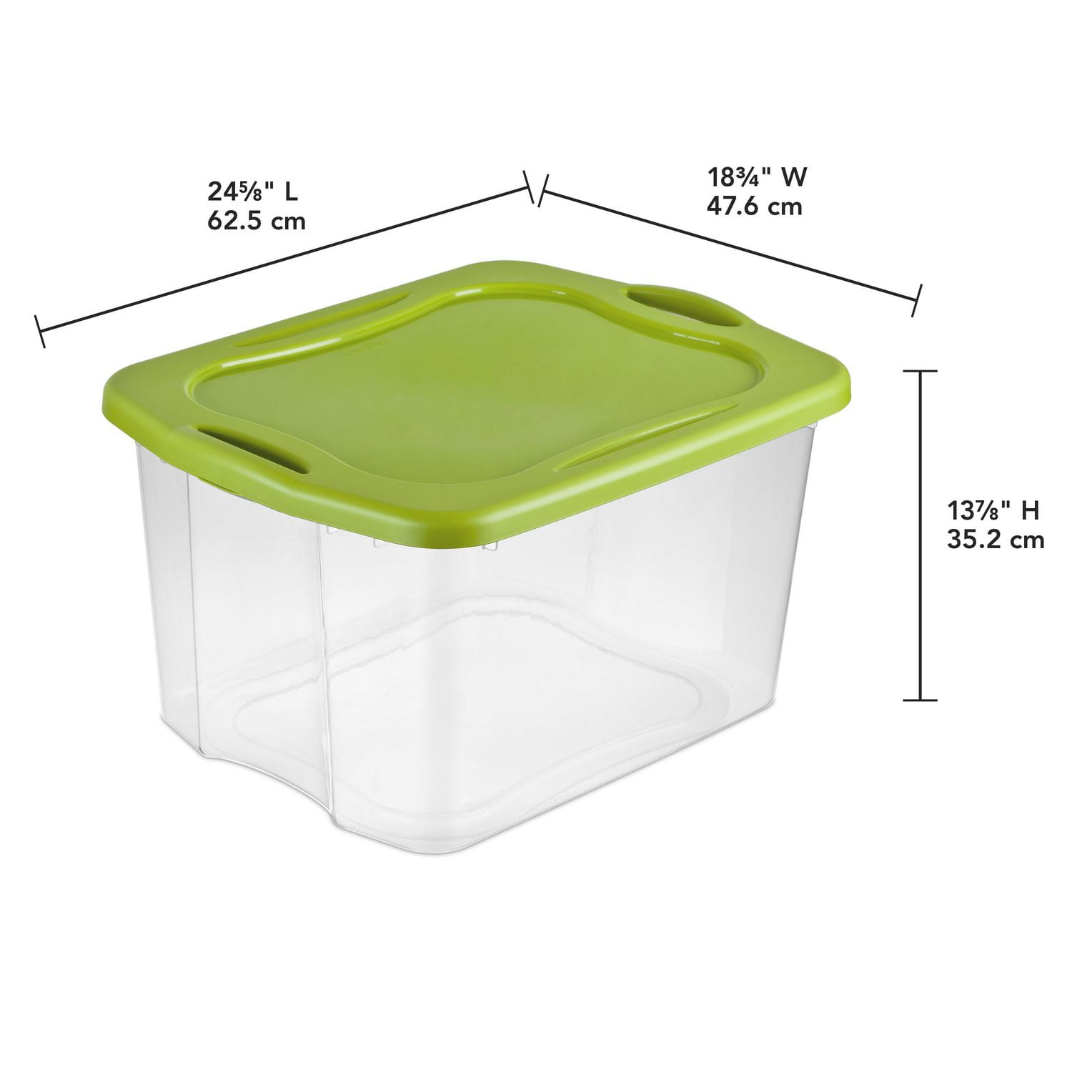 Boîte de rangement de Sterilite de 66 litres facile à transport en lime