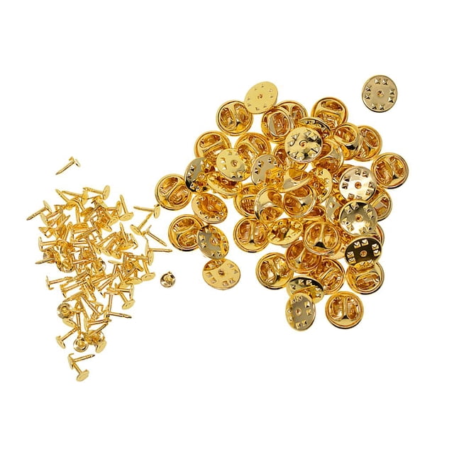 50 Ensembles de Attaches Pinces Papillon pour Épingles de Badge Épingles - Or