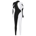 thumbnail image 3 of Oyolan Women's Gymnastics Leotard Rhinestone Full Body Unitard Ballet Dance Costume One Piece White M, 3 of 6