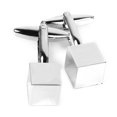 thumbnail image 4 of Paire de Boutons de Manchette en Forme de Cube pour Hommes (Argent), 4 of 6