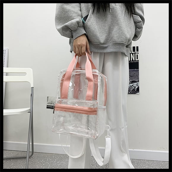 Dvkptbk Backpack for School Clear Backpack Heavy Duty PVC Transparent Backpack Large School Book Bag School Supplies on Clearance