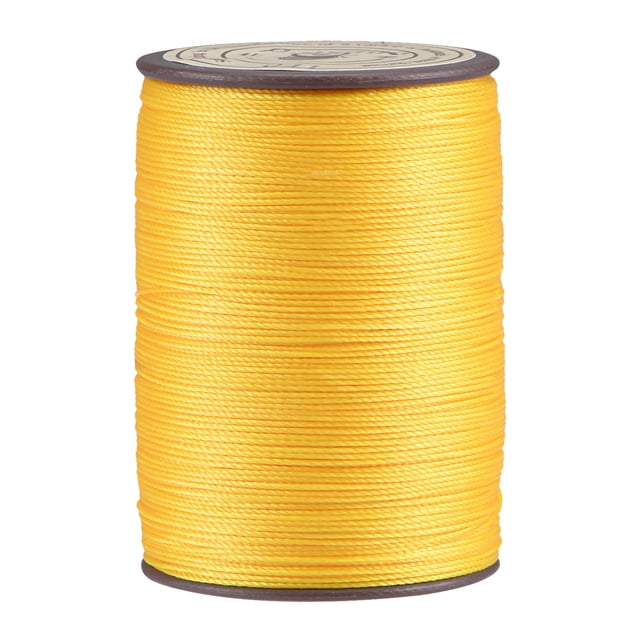 Unique Bargains Fil Ciré en Polyester Jaune, 175 Verges, 0,45 mm