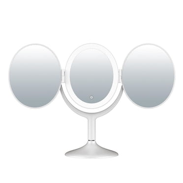 Makeup Mirror with Light LED Desktop Trifold Mirror Portable Cosmetic Mirror Vanity Mirror Touch-Control Stepless