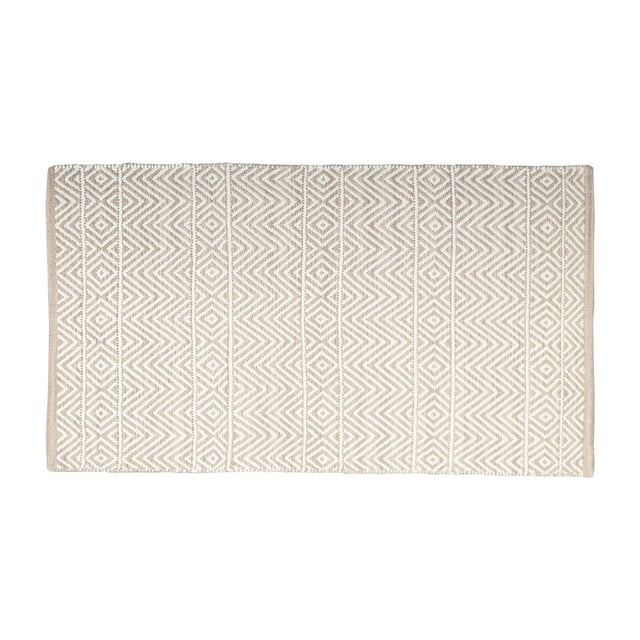 Fabstyles Herringbone Cotton Flat Weave Area Rug for Living Room, Hallway, Patio