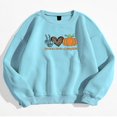 thumbnail image 1 of Womens Pullover Sweatshirts Halloween Skeleton Heart Pumpkin Print Oversized Pullover Tops, 1 of 2