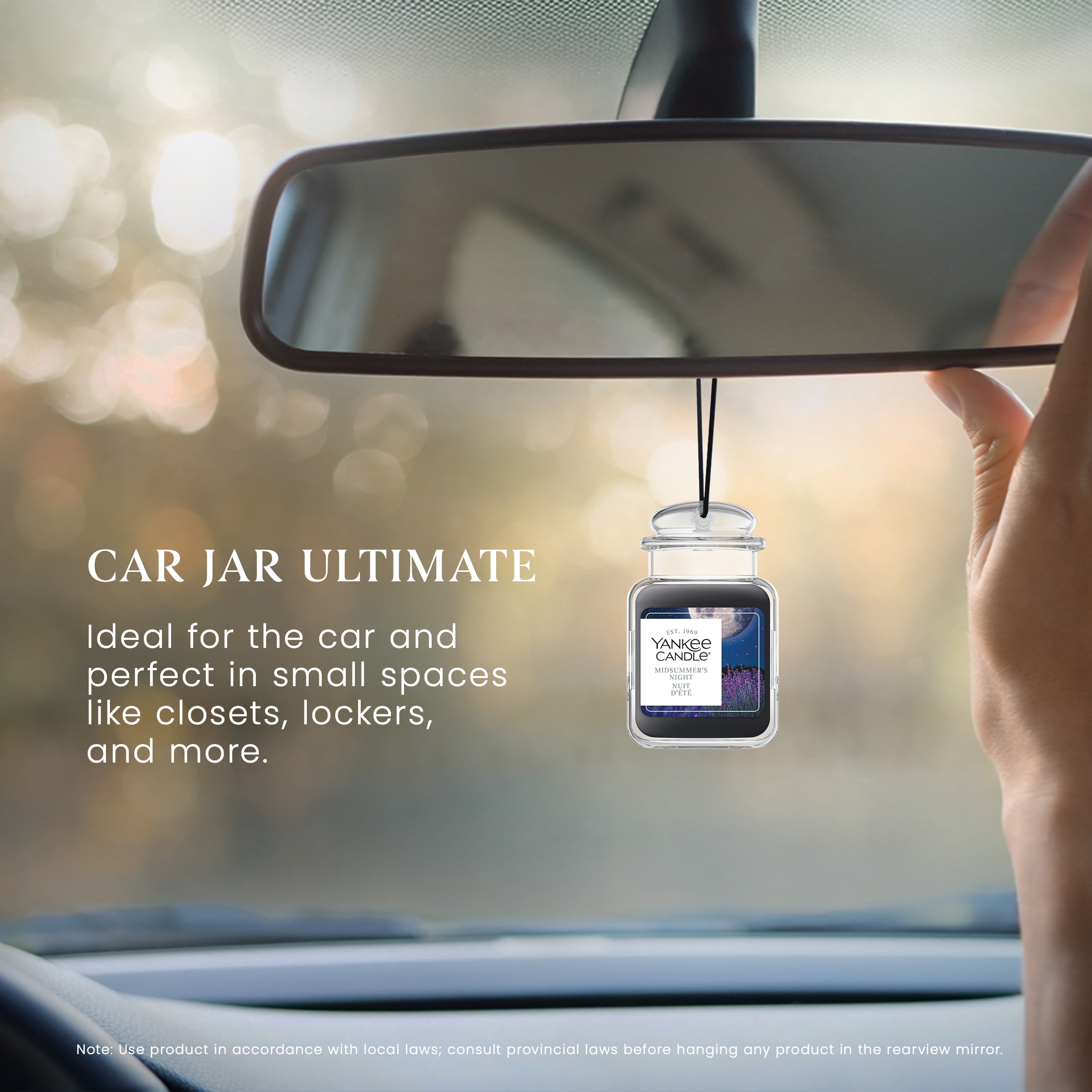 Yankee Candle Car Jar Ultimate Air Freshener, MidSummer's Night - Neutralizes Odours Up To 30 Days