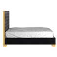 thumbnail image 3 of Contemporary Velvet and Metal 60" Queen Bed - Black and Gold, 3 of 7