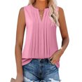 thumbnail image 1 of Liquidation! Hauts Grande Taille pour Femmes, Blouse à Manches Courtes d'Été pour Femmes, Mode Débardeur Décontracté Sans Manches à Col en V pour Femmes, 1 of 5