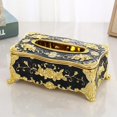 thumbnail image 2 of veasfak Home Rectangular Tissue Paper Box Case Holder Cover Black Golden, 2 of 3