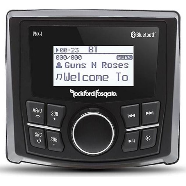 Rockford Fosgate PMX-1 Récepteur Multimédia Numérique Marin à Écran de 2,3′′