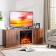 thumbnail image 2 of Costway Meuble Télé avec Foyer de 58 Pouces Console de Divertissement avec Foyer Électrique de 18 Pouces Café, 2 of 10