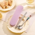 thumbnail image 1 of Stainless Steel Portable Cutlery Set | Spoon Fork Chopsticks with Storage Box | Reusable Durable Travel Utensils for Camping Work School Lunch Outdoor Use, 1 of 6