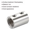 thumbnail image 4 of Unique Bargains Manchon de Filetage M10 M4 Connecteur de Tuyau Rond Écrou de Raccord Ton Argent 4 Pcs, 4 of 5
