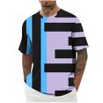 thumbnail image 2 of Styesk T-Shirts pour Homme Hommes Mode Décontractée Imprimé Sport Manches Courtes Col Rond Chemisiers Chemises, 2 of 4