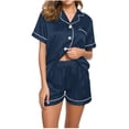 thumbnail image 1 of Besolor Pyjama d'Été pour Femme, Tenue de Nuit Décontractée à Manches Courtes, Chemise Boutonnée avec et Ensembles, Tenue de Détente, Pjs, 1 of 4