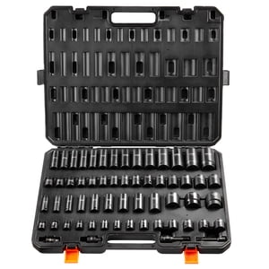 VEVOR Ensemble de chaussettes à impact 59pcs 6-Point 3/8" & Kit d'outils à cliquet de 1/2"