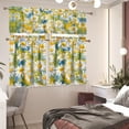 thumbnail image 5 of Daisy 3 Piece Kitchen Curtains and Valances Set Farmhouse Style Tier Window Curtains Rod Pocket Short Window Curtains Panels 24 Inch Length Sets European Window Treatment Set, 5 of 5