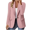 thumbnail image 1 of Grrvtrz Womens One Button Blazer Lightweight Office Work Suit Jacket Stretch Lapel Collar Long Sleeve Jacket with Pockets, 1 of 6