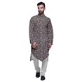 thumbnail image 1 of Atasi Button Down Asymmetric Printed Long Sleeve Rayon Kurta Pyjama Set, 1 of 4