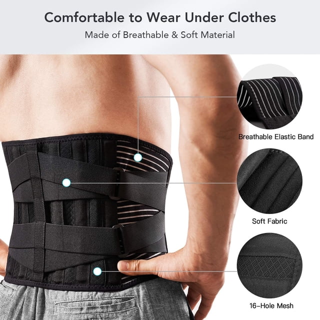 Back Support Belt for Back Pain Relief with Lumbar Pad, Breathable Lower Back Brace
