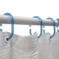 thumbnail image 4 of Clear Light Blue Plastic Shower Curtain Rings - Set of 12, 4 of 5