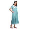 thumbnail image 2 of Moomaya Chemise de Nuit Maxi Boutonnée à Manches Courtes Imprimée pour Femmes en Coton, 2 of 5