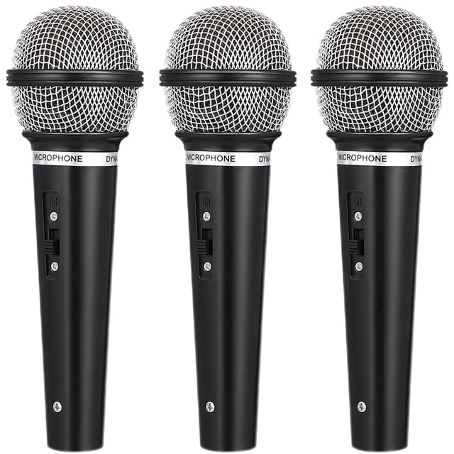 CIMAXIC Fête 3 Pcs Faux Modèles de Microphone Jouets de Simulation Microphone pour Enfants, 6.69"X1.97"X1.97 Pouces