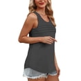 thumbnail image 4 of Besolor Womens Summer Sleeveless Shirts 2025 Casual Round Neck Tank Tops Loose Solid Color Basic Tee Plus Size, 4 of 7