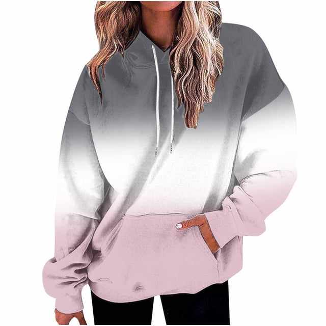 FcBaudy Chandails Molletonnés pour Femmes, Chandails à Capuchon, Chandail Molletonné Grande Taille pour Femmes Rétro Ample Décontracté à Manches Longues Chandail à Capuchon Chandail Molletonné Blouse Femmes Blouse