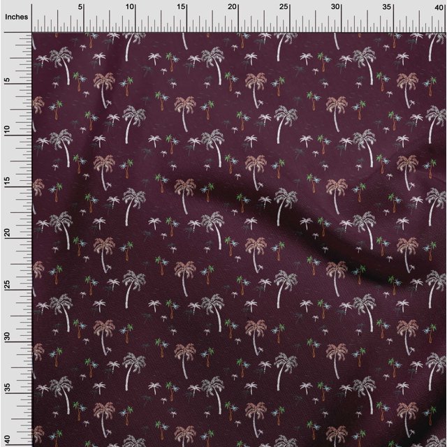 oneOone Cotton Silk Fabric Bird & Palm Tree Printed Craft Fabric BTY 42 Inch Wide
