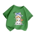 thumbnail image 3 of GDREDA Vêtements Fille Enfant Filles Mignon Graphique Col Rond Manches Courtes Tee Été Décontracté T-Shirt Mignon Filles Hauts d'Été Vert,7-8 Ans, 3 of 5