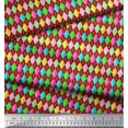 thumbnail image 2 of Soimoi Red Cotton Duck Fabric Diamond Geometric Print Sewing Fabric Yard 56 Inch Wide, 2 of 5