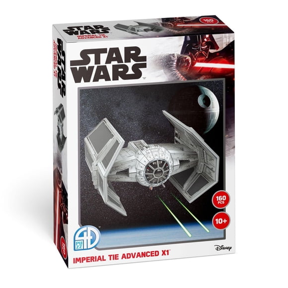 4D Build, Star Wars TIE Advance x1 Fighter, 3D Paper Model Kit, 160 Piece Paper Model Kit for Teens and Adults, Ages 10+