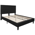 thumbnail image 1 of Lit plateforme Roxbury grand touffeté en tissu noir, 1 of 7