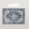 thumbnail image 3 of HOMCOM 8x10 Area Rug, Vintage Machine Washable Rug for Living Room, Blue, 3 of 10