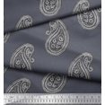 thumbnail image 3 of Soimoi Silk Fabric Paisley Block Printed Fabric 1 Yard 42 Inch Wide, 3 of 3