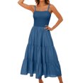 thumbnail image 2 of Robes d'Été pour Femmes 2025 Zeophrasy Robe Sans Manches Col Rond Aguichant Élégante Tunique de Boîte de Nuit Fête Mini Robes Décontractées Vacances Liquidation Moins de 5, 2 of 4