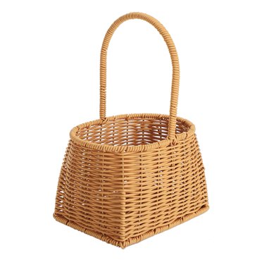 Woven Basket,Portable Woven Basket with Flower Basket Rattan Basket Streamlined Design