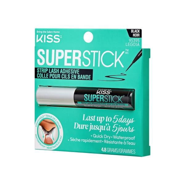 KISS Super Stick Tenue Prolongée de 5 Jours Colle pour Cils en Bande, 4,8 g Noir