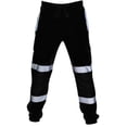 thumbnail image 2 of Pantalon Chaud d'Hiver pour Homme Sécurité Routière Travail Cargo Joggers Patchwork Bande Réfléchissante Pantalon Noir 3TG, 2 of 2