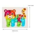 thumbnail image 3 of Wooden Three Dimensional Puzzles Large Animals Puzzle Boards Digital Cognition Childrens Educational Toy For Kids Learning Multicolor Wood 8.9X7X0.4 Inches B B, 3 of 8