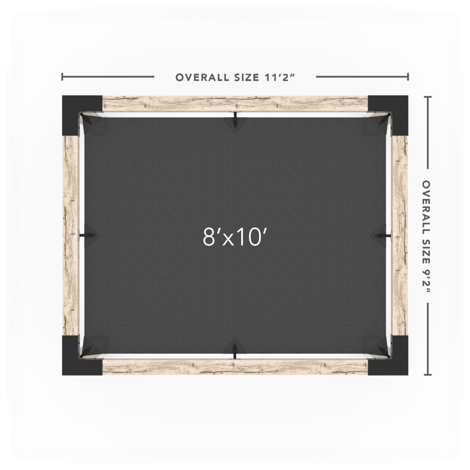 Toja 8' X 12' Pergola Kit With Shade Sail For 6X6 Wood Posts