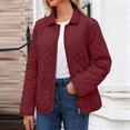 thumbnail image 3 of Womens Puffer Jacket Quilted Barn Jackets Long Sleeve Button Down Winter Quilted Jackets Puffy Coats Quilted Bomber Jacket Puffer Jacket Outerwear Coats with Pockets, 3 of 6
