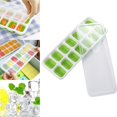 thumbnail image 4 of Ice Cube Tray with Easy Release 2Pc Covered Ice Tray Set with 14 Ice Cubes Molds Flexible Rubber Plastic Stackable Ice Cube Trays for Freezer Silicone Ice Cube Tray Shapes, 4 of 9