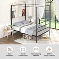 thumbnail image 4 of Gymax Full Metal Canopy Platform Bed Frame Mattress Foundation w/ Slat Support, 4 of 10