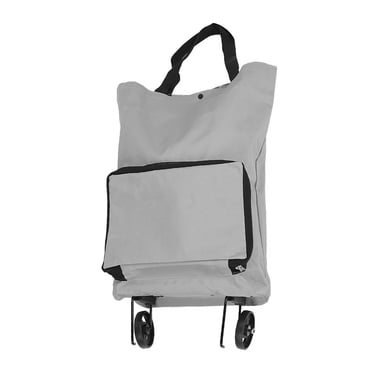 Folding Shopping Bag, Foldable Shopping Cart Multifunction With Wheels For Camping Grey