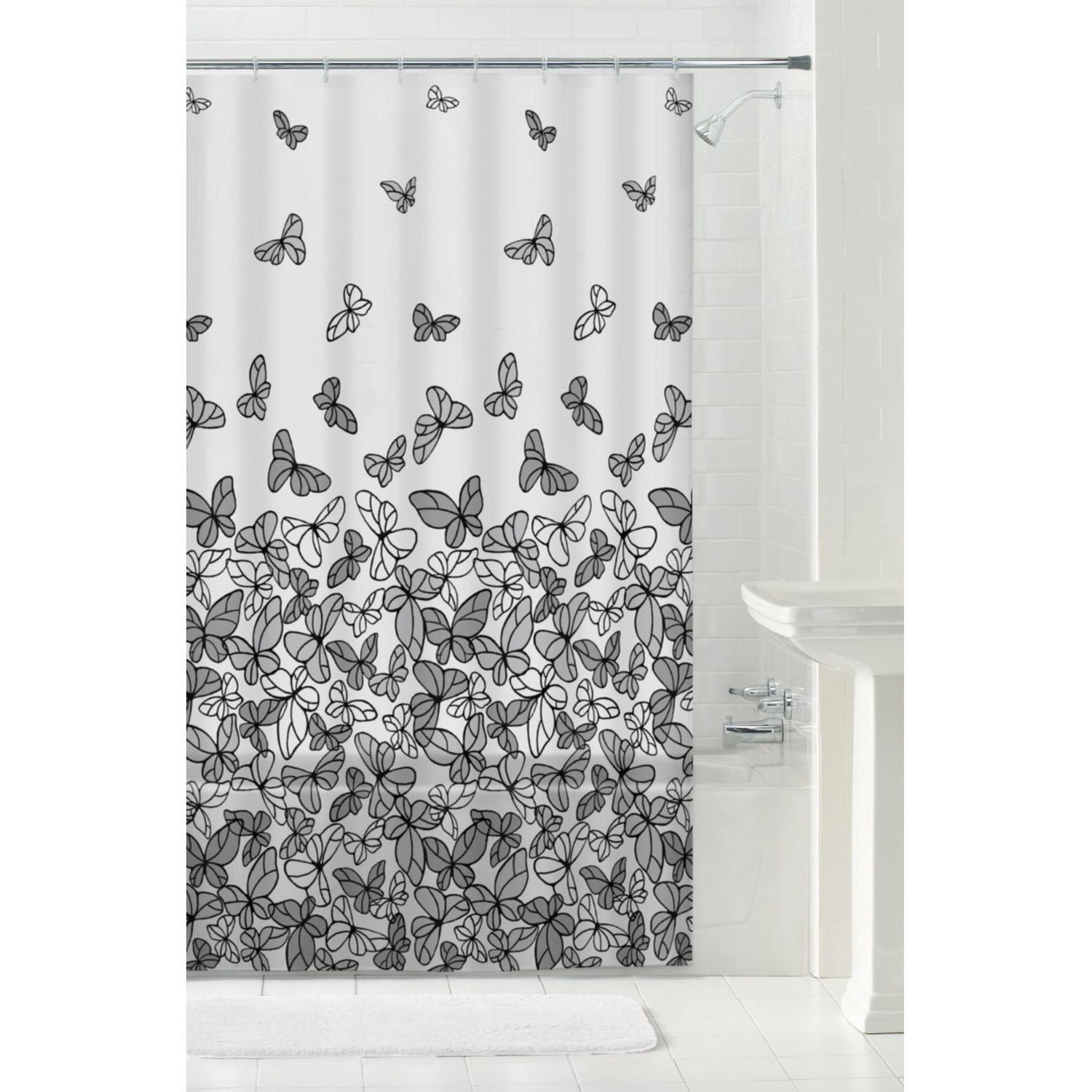 Mainstays Recycled PEVA Decorative Shower Curtain, Waterproof, Medium Weight, Assorted Designs
