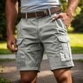 thumbnail image 3 of Cargo Shorts for Men 5 Inch Relaxed Fit Button-Fly Quick Dry Stretch Lightweight Tactical Wear Hiking with Multi Pockets, 3 of 5