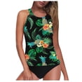 thumbnail image 2 of Women Tankini Swimsuit High Waist High Neck Tummy Control Two Piece Bathing Suits Halter Swimwear Set, 2 of 7