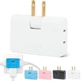 thumbnail image 1 of SLYNSHome Flat Wall Outlet Extender,3 Way Rotatable 180 Degree Portable Wall Tap Plug - White, 1 of 7